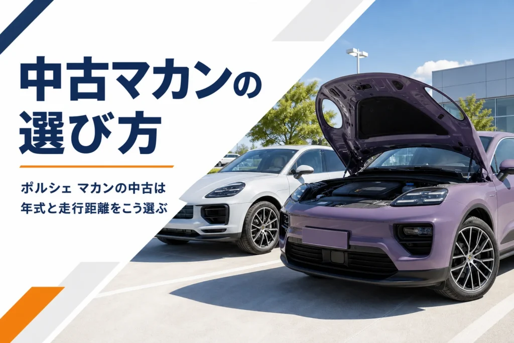 展示場に並ぶポルシェ マカンの中古車のイメージ