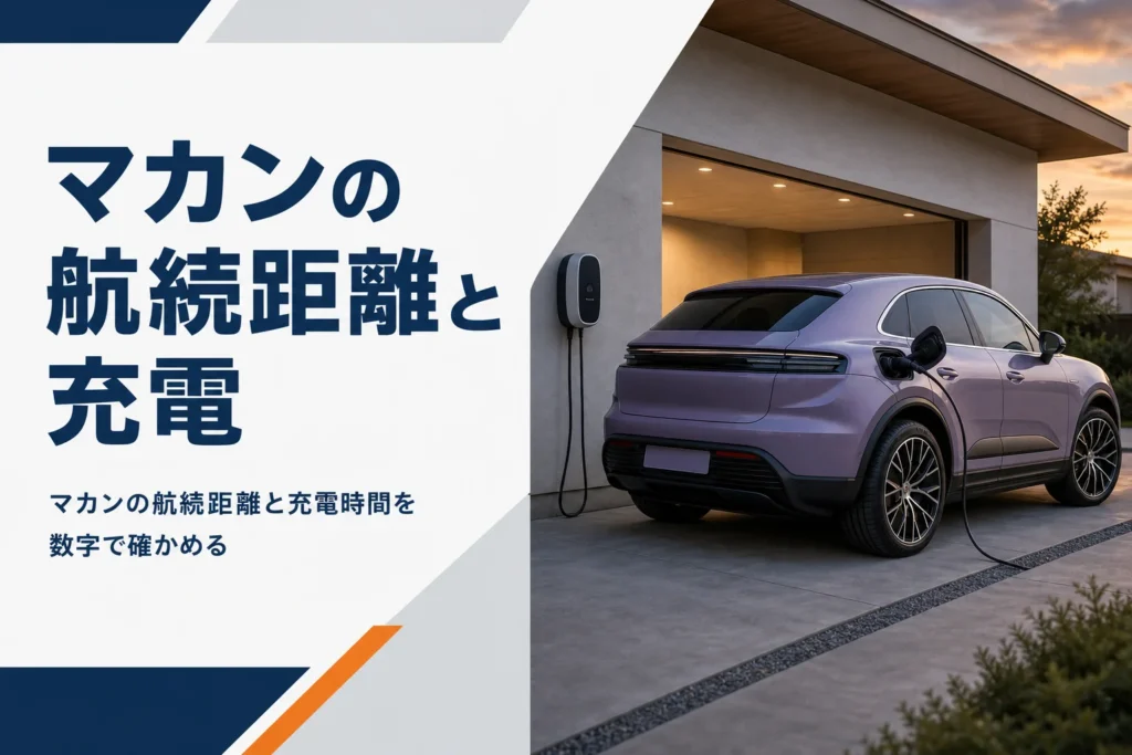 自宅のガレージで充電中の電気自動車SUVのイメージ