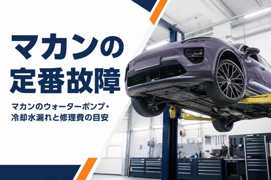 整備工場のリフトに上がった中型SUVのイメージ