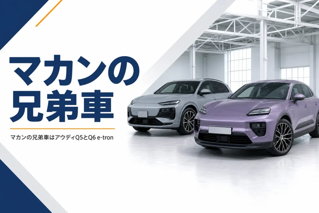 同じ骨格を持つ2台の中型SUVを並べたイメージ