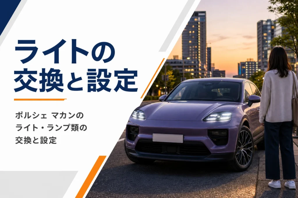 夕暮れにLEDヘッドライトを点けたミドルサイズSUV