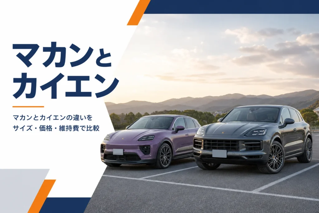 並んで停まる中型と大型の高級SUVのイメージ